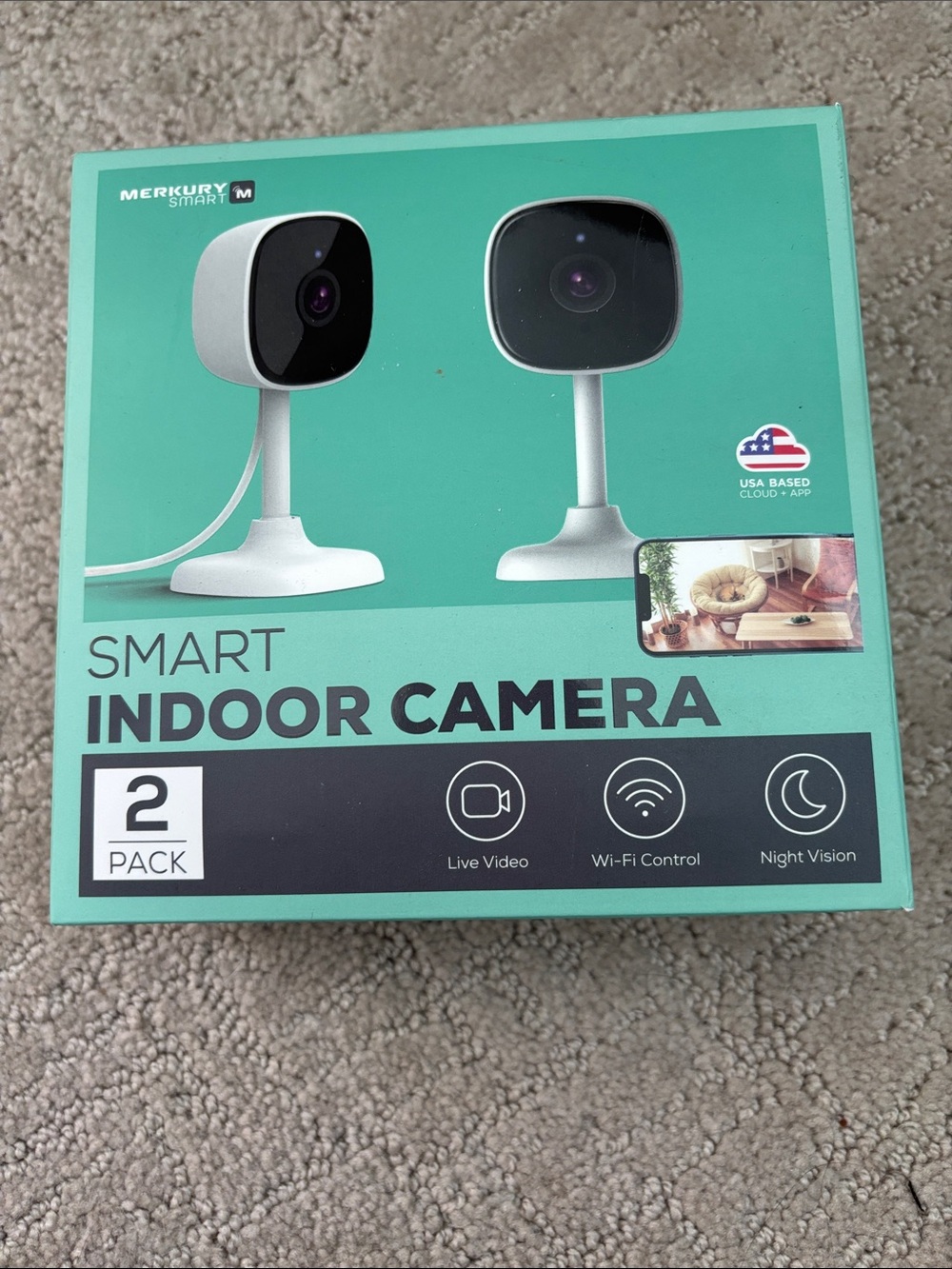 Merkury Smart Indoor Camera 2-Pack - White